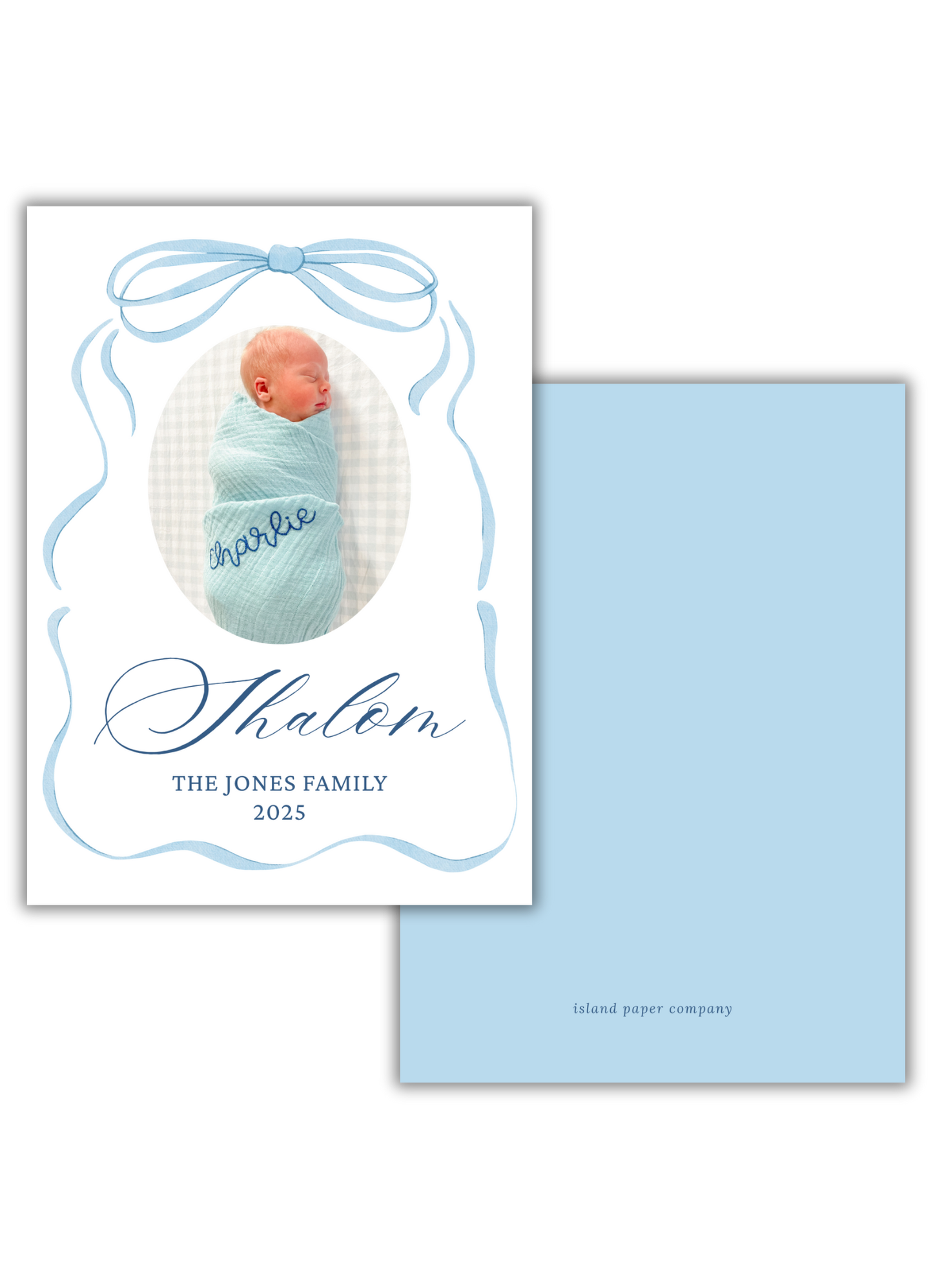 Blue Ribbon Hanukkah Card