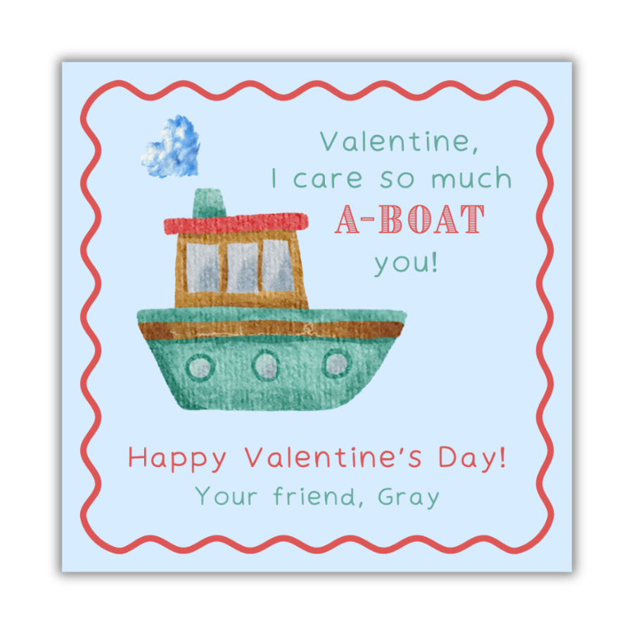 Boat Valentines Cards