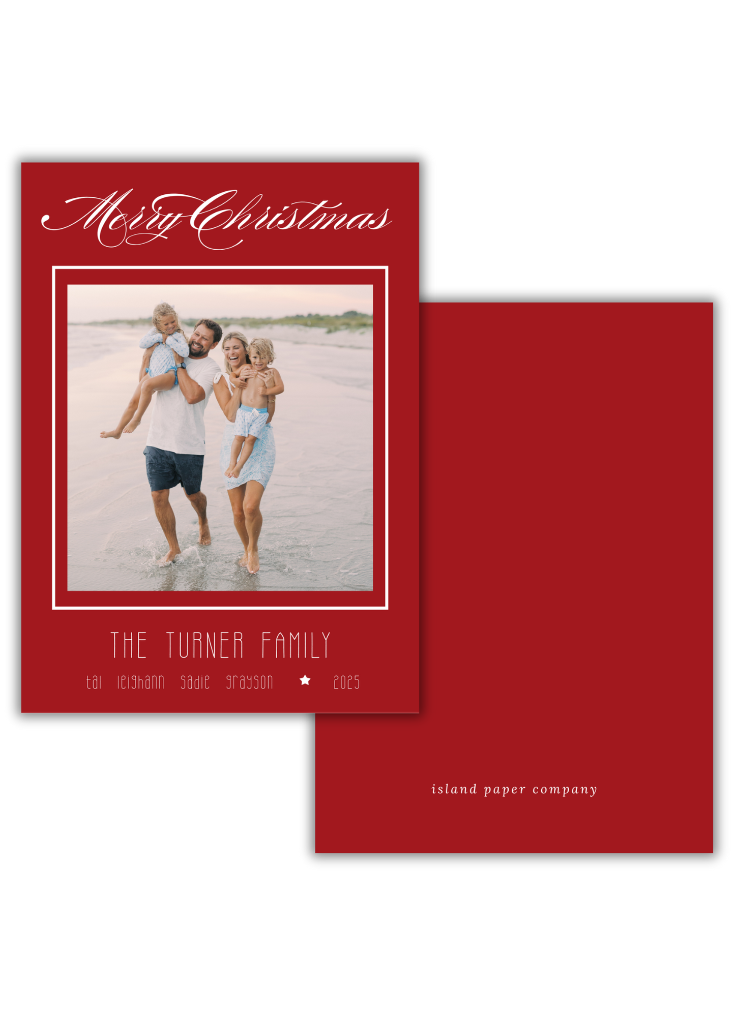 Classic Christmas Card in Red