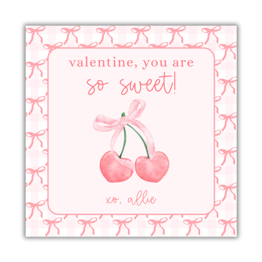 Cherry and Bow Valentines Cards