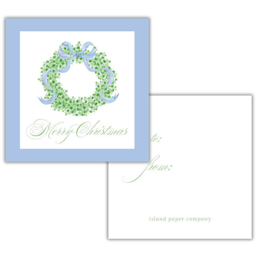 Merry Christmas Wreath Gift Tags