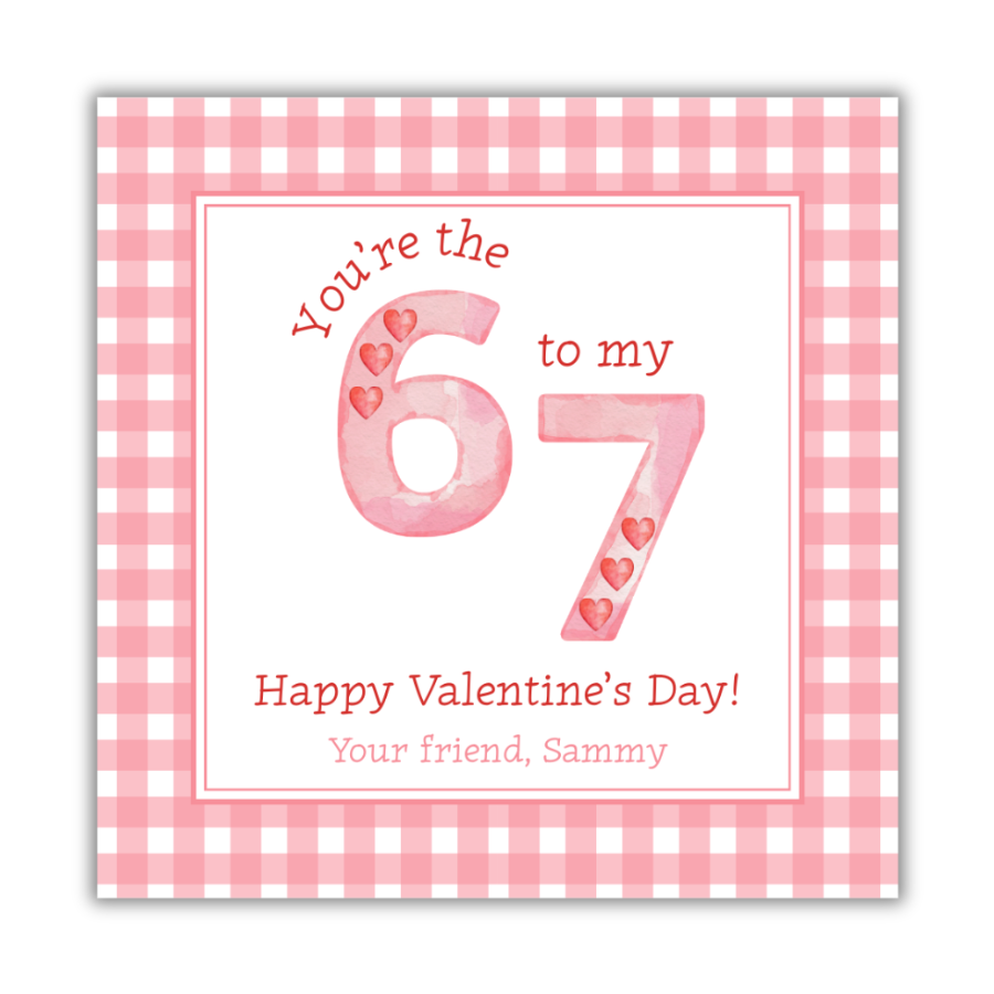 The 6 to my 7 Pink Valentines Cards