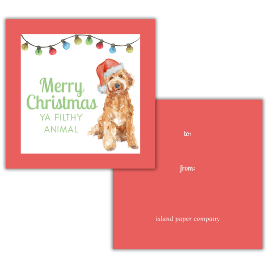 Golden Doodle Christmas Gift Tag