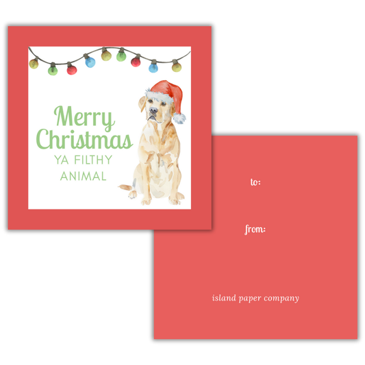 Yellow Labrador Christmas Gift Tag