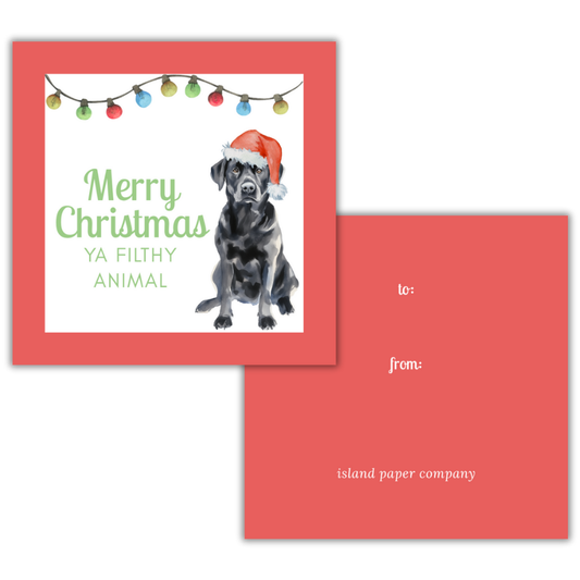 Black Labrador Christmas Gift Tag