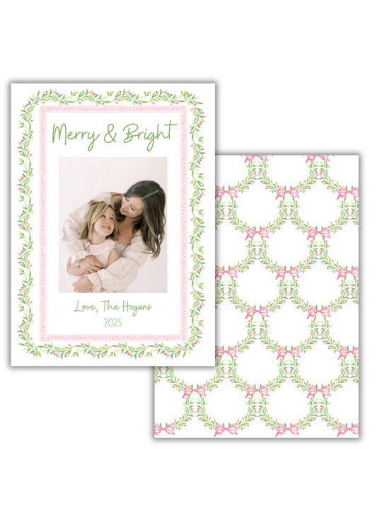 Pink Merry and Bright Card