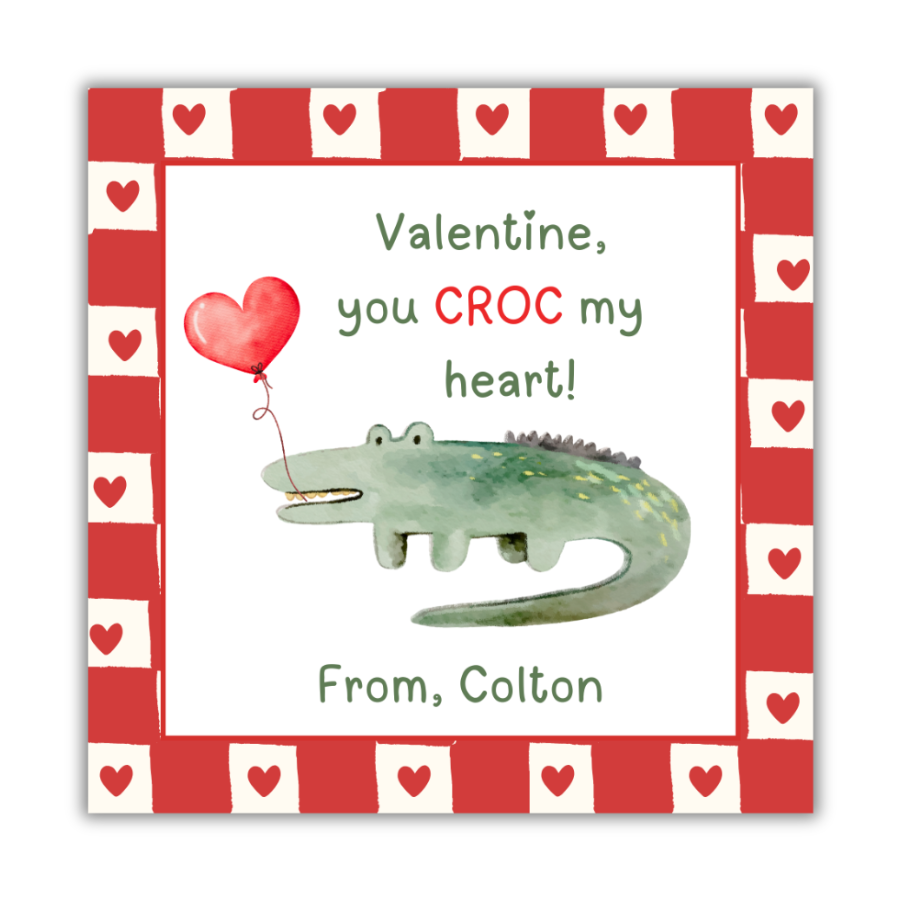 Croc My Heart Red Valentines Cards