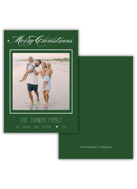 Classic Christmas Card in Green