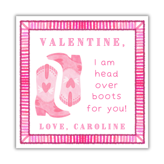 Head Over Boots Valentines Cards