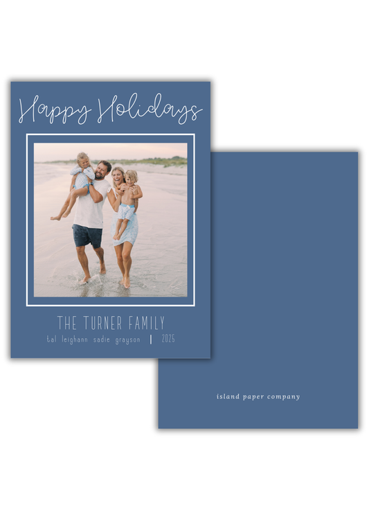 Classic Christmas Card in Blue