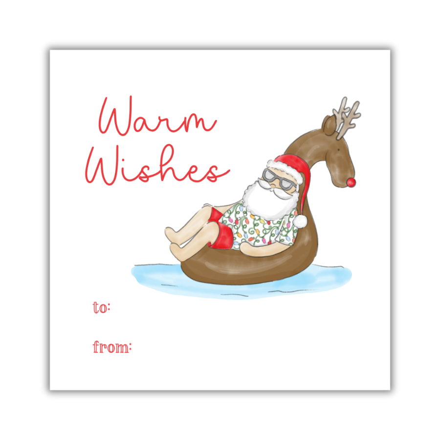 Tropical Santa Gift Tag Set