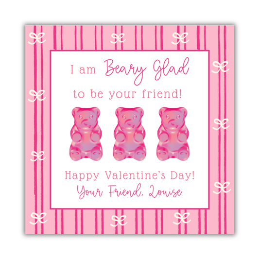 Gummy Bear Pink Valentines Card