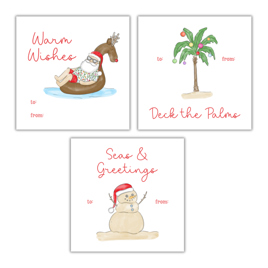 Tropical Santa Gift Tag Set