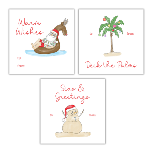Tropical Santa Gift Tag Set