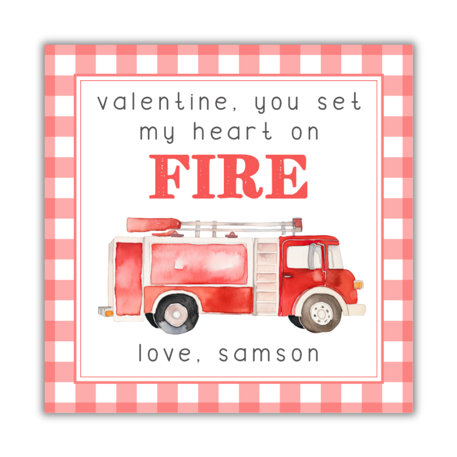 Firetruck Valentines Cards