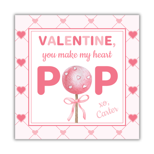 Cake Pop/Lollipop Valentines Cards