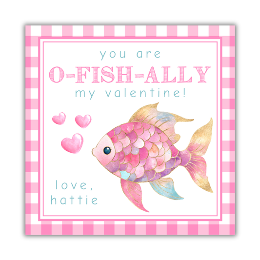 Pink Fish Valentines Cards