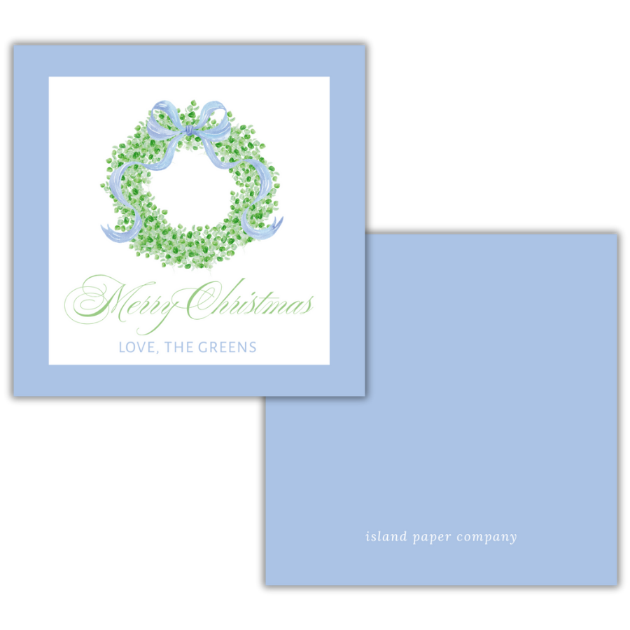 Merry Christmas Wreath Custom Gift Tags