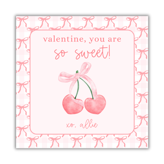 Cherry and Bow Valentines Cards