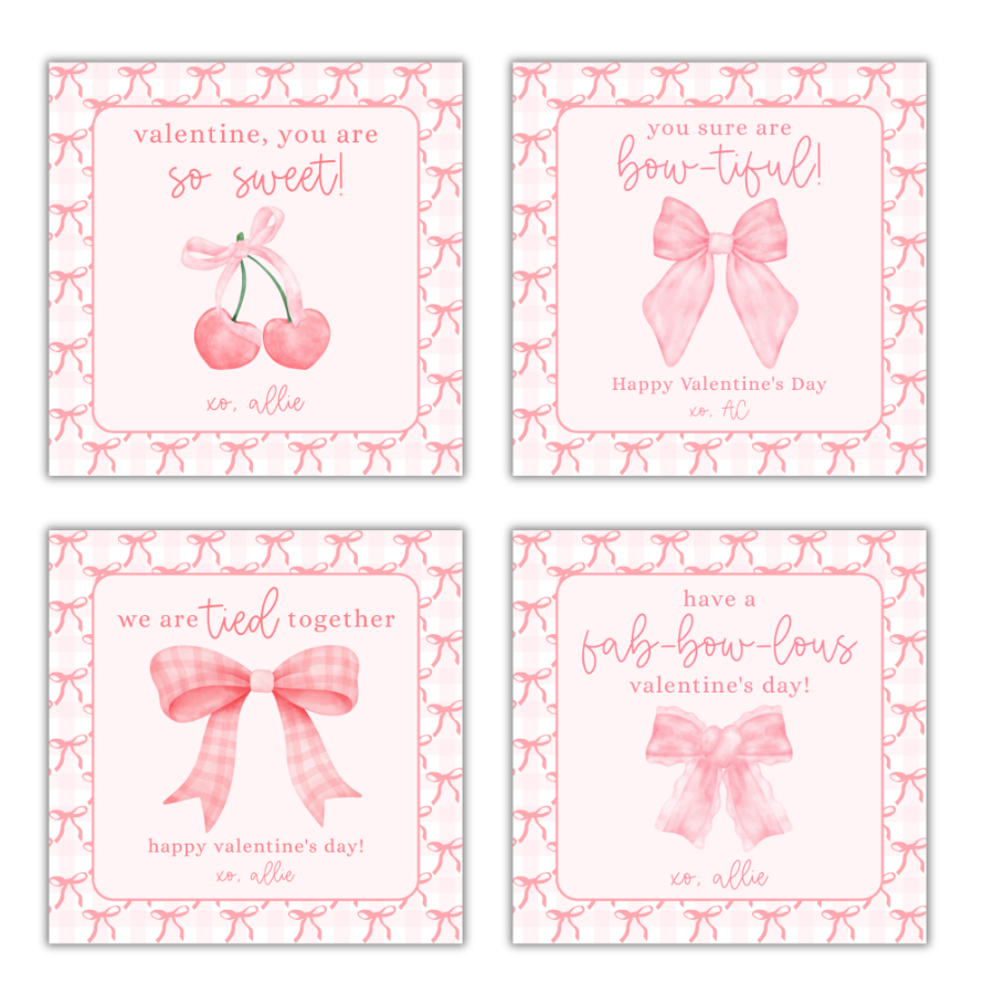 Bow Set Valentines Cards