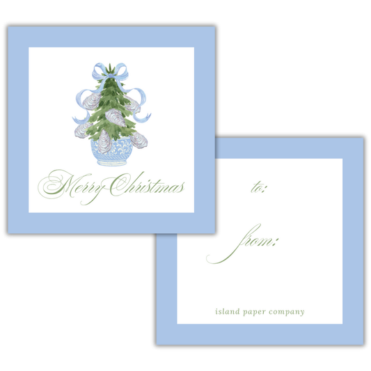 Oyster Tree Gift Tags Blue