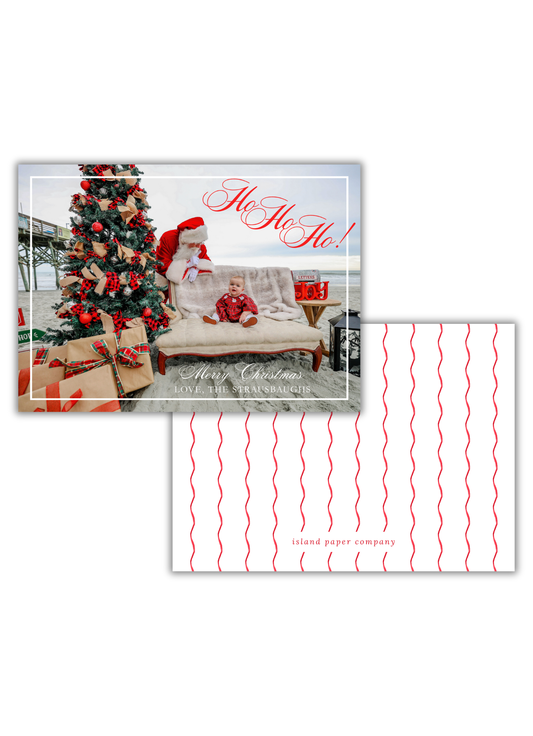 Ho Ho Ho Full Photo Christmas Card