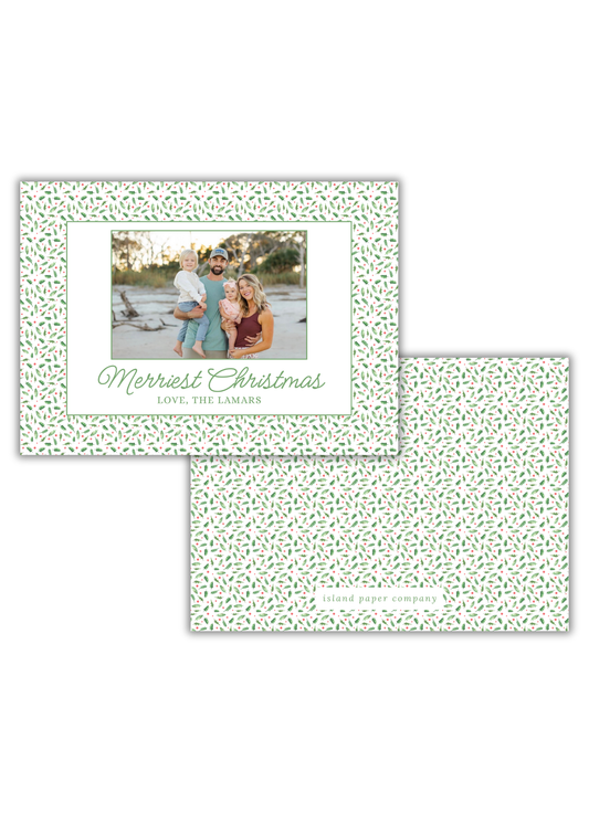 Holly Merriest Christmas Card Landscape