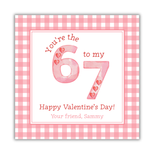 The 6 to my 7 Pink Valentines Cards
